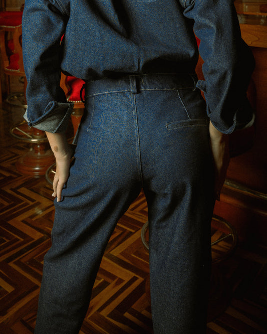 JEAN CORTE RECTO OSCURO SET